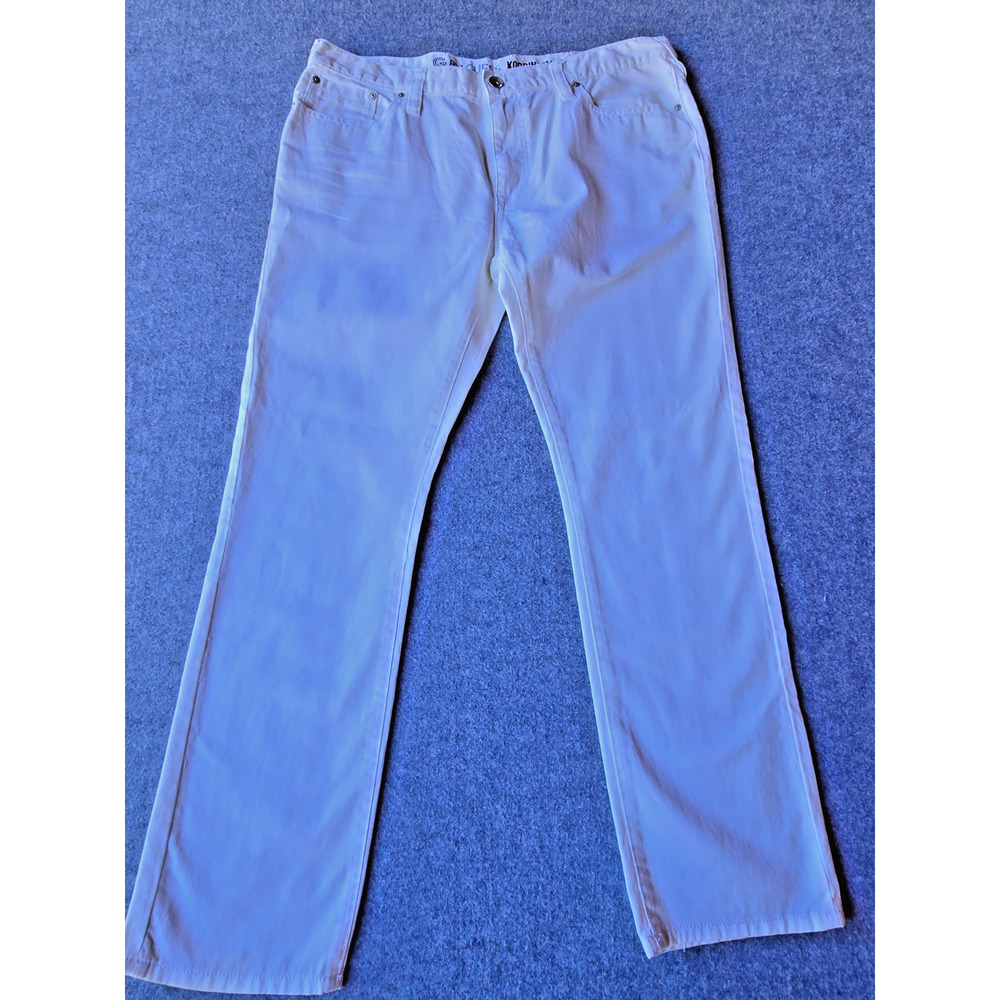 G by Guess Korbin Slim Fit Men's Jeans 38"x32" White Stretch